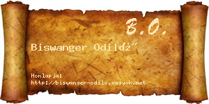 Biswanger Odiló névjegykártya